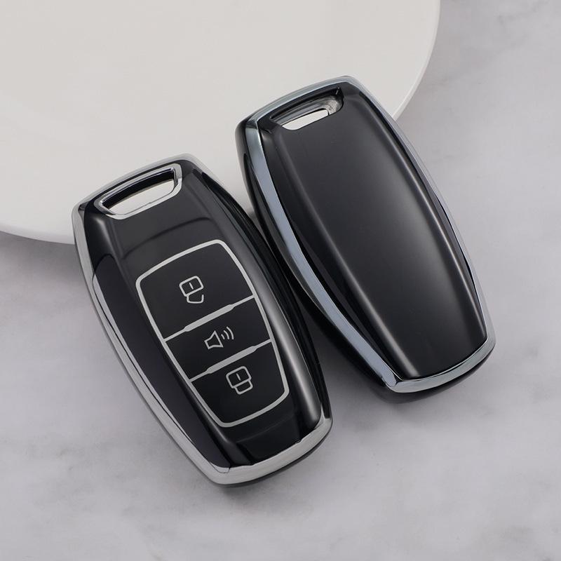 3-Button ORA Key Case for Great Wall Black Cat/R1/White Cat, Haval H6/Big Dog, Harvard M6/F7 - Black