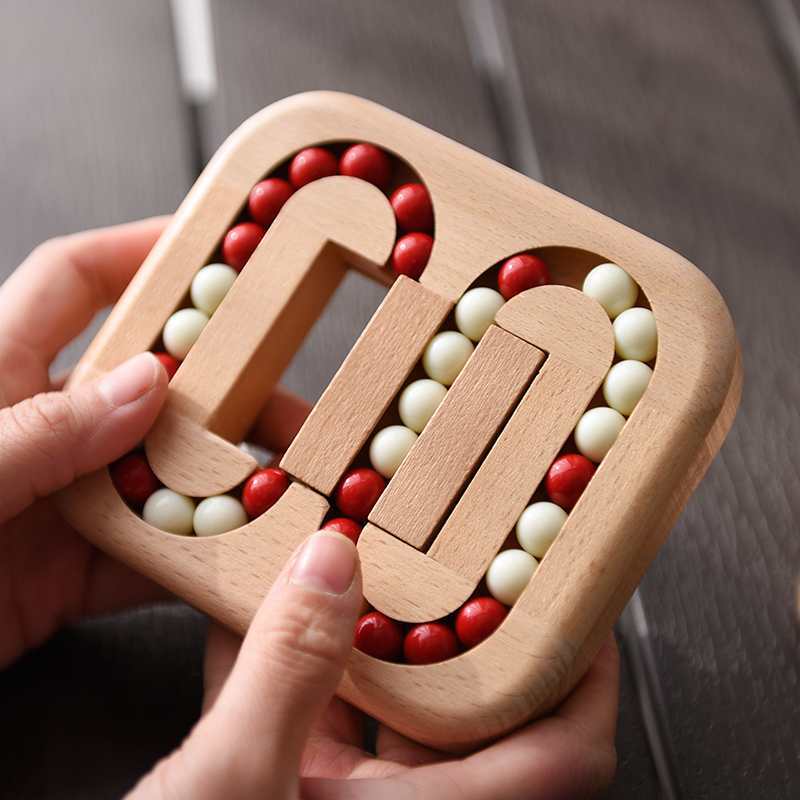 Rotating Magic Bean Fingertip Toy Wood Puzzles Brain Teaser Fidget Anxiety Stress Relief Toys Fun Gifts For Adults And Kids