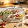 Reusable Food Net Cover for Parties Stainless Steel Mesh with Handle, Round Portable Fine Protector Outdoor Events Protector, Durable Guard Dishes And