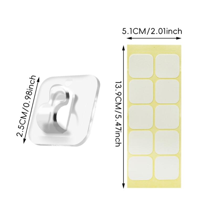 Removable Light Line Holders with Adhesive Mounting Transparent Plastic Clip for No Damage Installation for Indoor