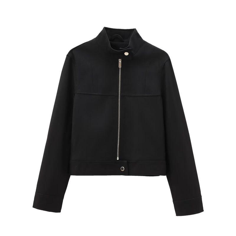 

Kaslead New Arrival Women s Clothing Fashion Style Stylish Simple and Versatile Casual Zipper Outwear 3811280 Black L