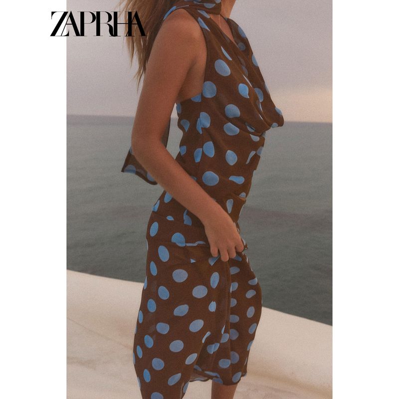Zaprha2025 New Retro Elegant Polka Dot Asymmetric A Word Skirt Design Sense Niche 6929511