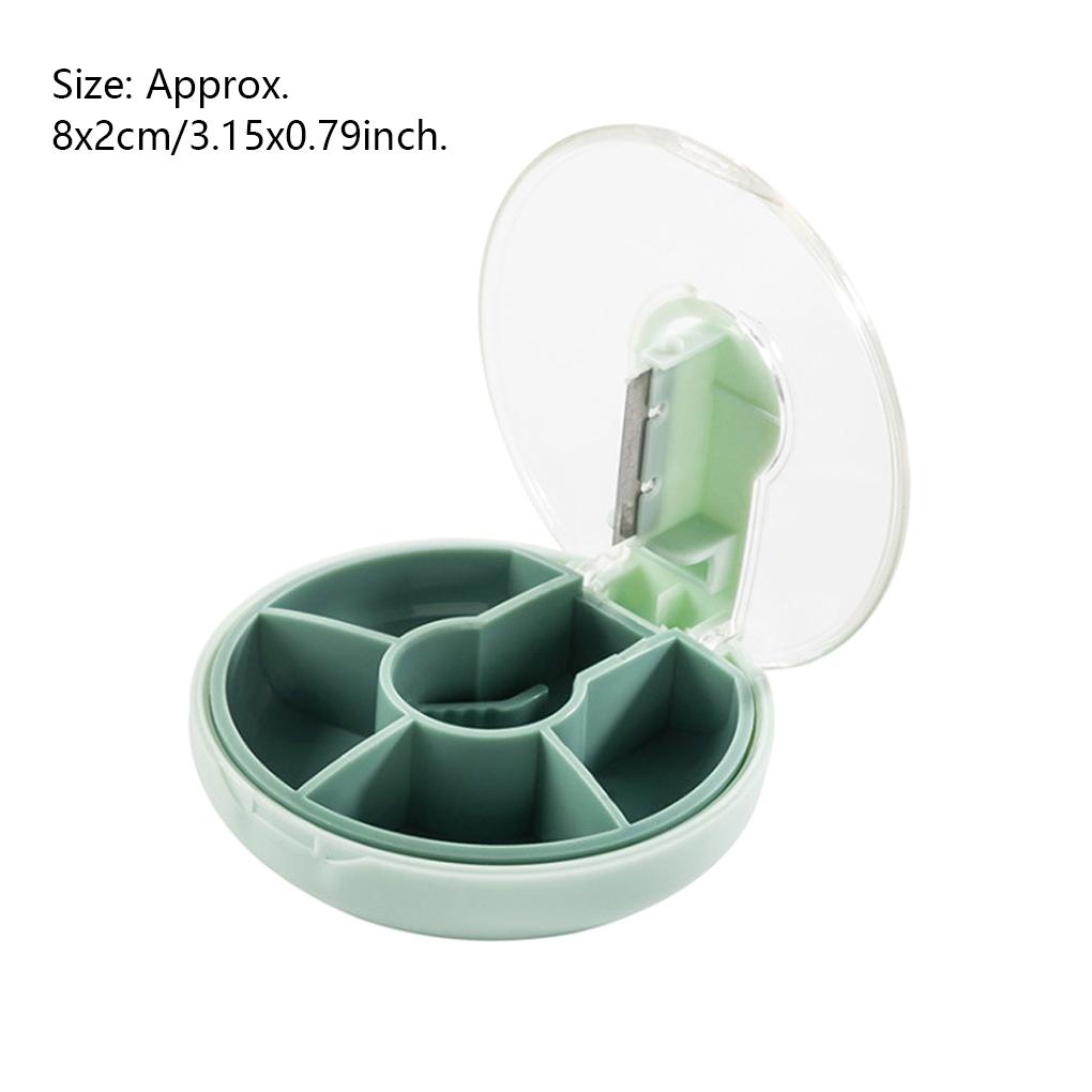 Pill Splitter Box ABS PC Resuable Stainless Steel Slicer Storaging Tablet Divider Office Business Trip Organizer Accessories