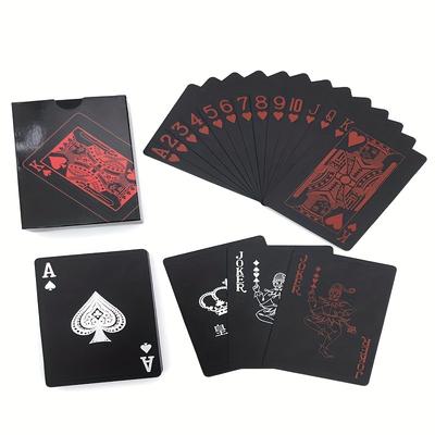 1 pièce, un jeu de cartes à jouer, une boîte de jetons et un jeu de 7 dés, des cartes à jouer en plastique noir résistantes à l'usure et durables.