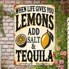 D Tin paintingLetrero metlico retro con la frase Cuando la vida te de limones aade sal y tequila  Decoracin diverti