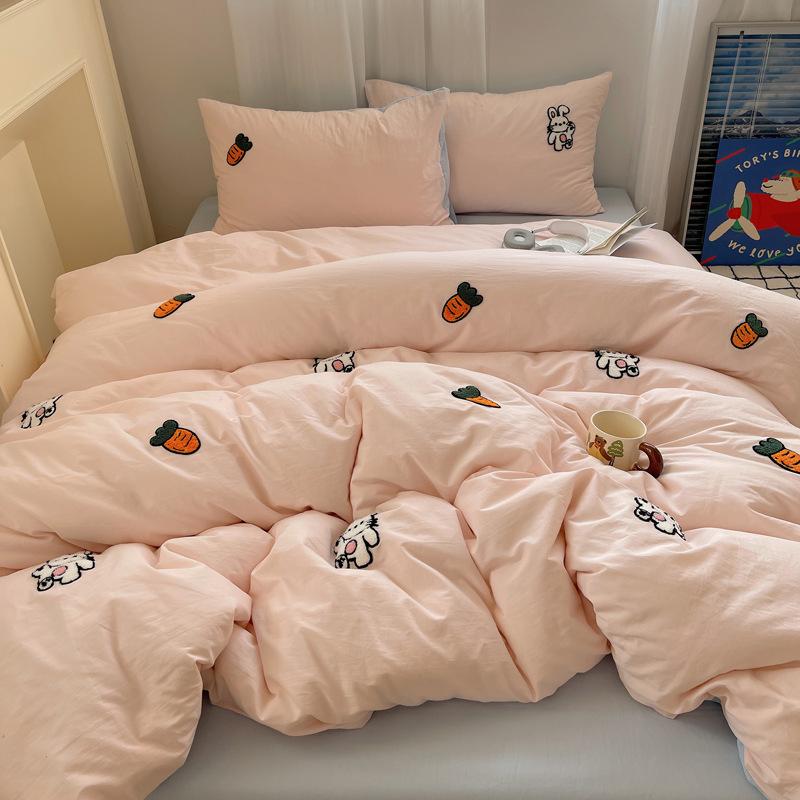 Small Fresh Bed Four-piece Set of Pure Cotton Bedding Quilt Cover Sheets