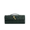 Genuine Leather Woven Grid Handbag Women Single Shoulder Crossbody Bag