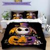 3Pcs Halloween Pumpkin Jack Skellington Bedding Set Quilt Cover Pillowcase Home Christmas Xmas Halloween Gift 1 Duvet Cover 2 Pillowcase S921440