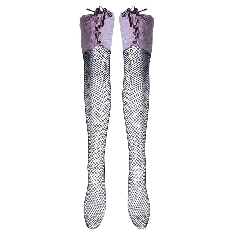 

Stockings Women s JK Over-the-knee Stockings Female Sexy Lace High Thigh Fishnet Socks Long Lolita Socks For Ladies One Size розовый