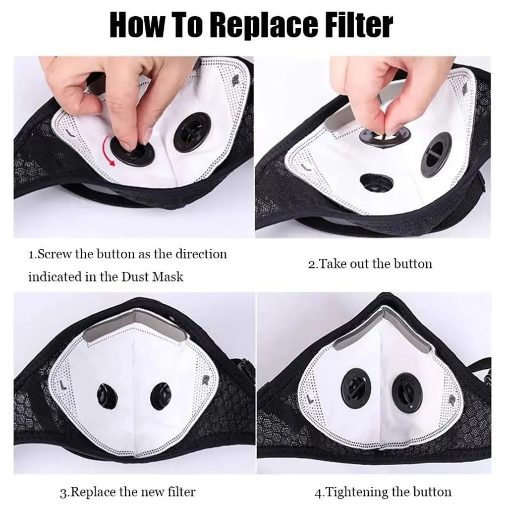 For Outdoor Activities Cycling Face Mask Windproof Dust Sport Mask With Activated Carbon Filter Breathable Cold Resistant Unisex