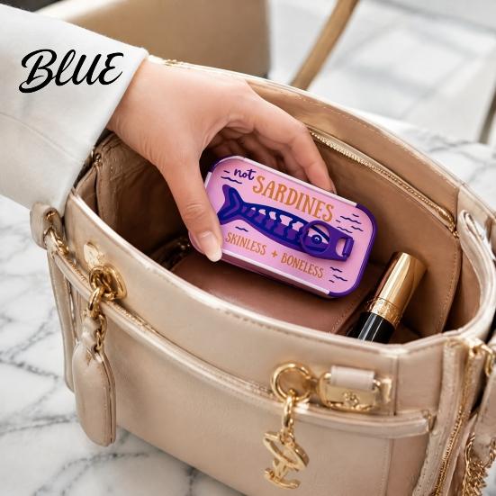Portable Ring And Sardine Tin Jewelry Fishbone with Bracelet Case Storage Bracket Desktop Display Box Lightweight Compact Container for