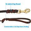 FOCUSPET Leather Dog Leash 6 Ft Leather Dog Training Leash Pet Braided Dog Leash for Large Medium Leads Rope Dogs Walking&Training (1/2 Inch,Brown)