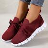 Lucyever Brown Knit Breathable Sneakers Shoes Women 2024 New Soft Sole Platform Flats Woman Plus Size 43 Non Slip Casual Shoes
