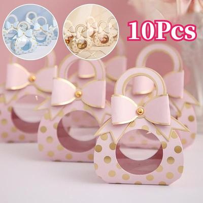 10 Unidades/Lote Caja y Bolsas para Recuerdos de Boda Cajas para Dulces de Chocolate para Invitados de Boda Baby Shower Cumpleaños Recuerdos Evento Fiesta.