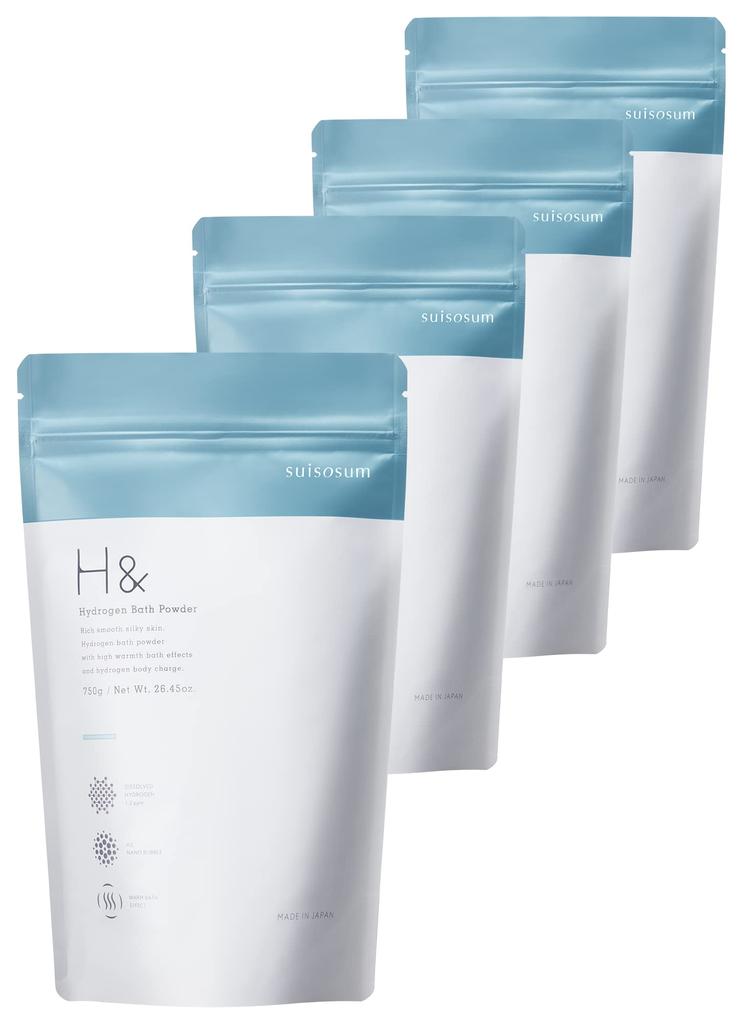 H& Unscented Carbonated Bath Powder 4-Pack with Measuring Spoon