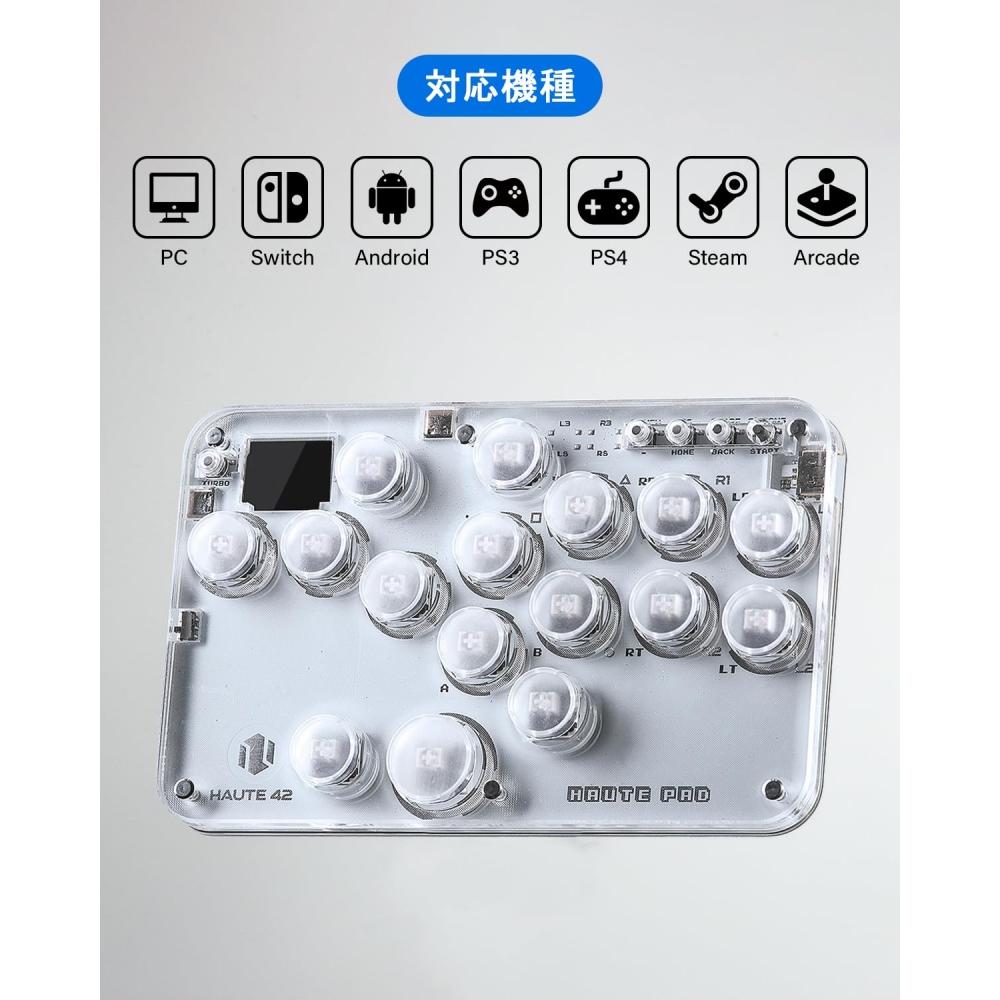 Controlador de Arcade sem alavanca Fighting Stick Mini Tipo Arcade Joystick para PCSwitchPS4 PS3 Akekon RGB Light Mini Tipo Alta Precisão Alta Resposta Fino