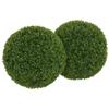 Artificial Boxwood Balls, Set of 2, 40 Cm, Indoor Outdoor, Dark Green