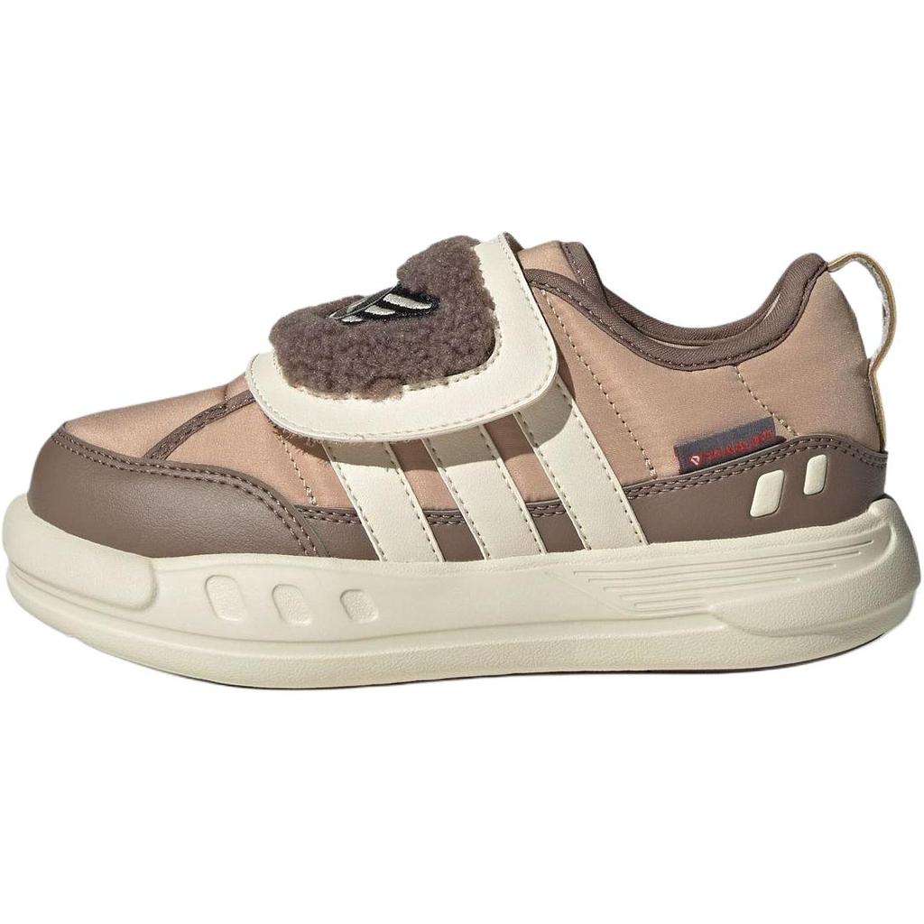 Adidas Fabric Puffy Skipper C Comfortable Versatile Non-Slip Rebound Warm Low-Top Casual Shoes Kids Casual Shoes Brown KJ3898