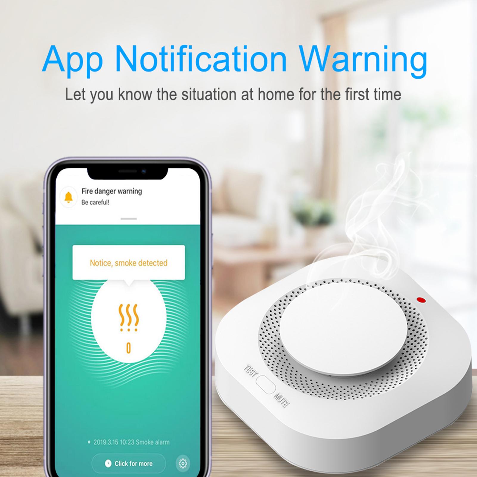 

Smoke Detector Wireless White Color Smoke Sensor Highly Sensitive alarm for Home Alarm System