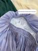 High-Waisted Retro Pleated A-Line Chiffon Skirt with Pearlescent Sheen