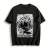 Abstract Print Fear No Feeling Edgy Casual Unisex T-Shirt Pure Cotton T-shirt
