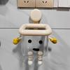1PC Cute Cartoon Face Bathroom Storage Rack - Punching-free adhesive wall storage, dedicated to toothbrushes, cosmetics, razors and paper towels