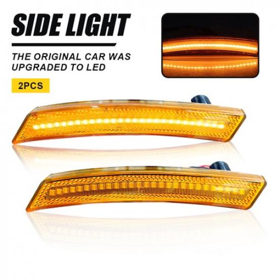 Pair Full Amber LED Front Marker Lamps Lights Side Fit MINI Cooper 10-16 R60 R61