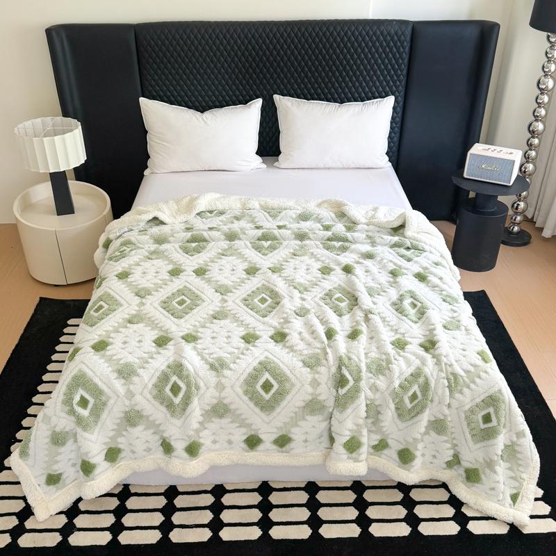 Thick Tafu Velvet Blanket Warm Lamb Wool Thow Blanket for Winter Double-layer Coral Fleece Office Blanket Plaids Sofa Queen Size