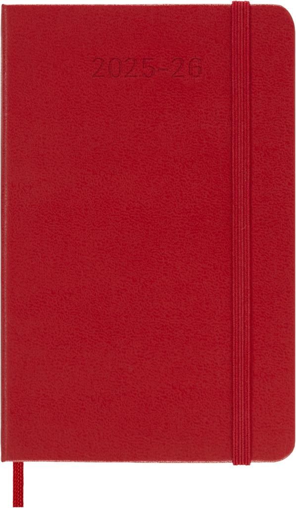 Moleskine 2025 Planner, July Start, 18-Month Weekly Diary, Hardcover, Pocket Size (9cm x 14cm), Red, DHF218WN2Y26