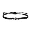 Handmade Woven Stainless Steel Bracelet with Custom Photo and 'I Love You' In 100 Languages Projection