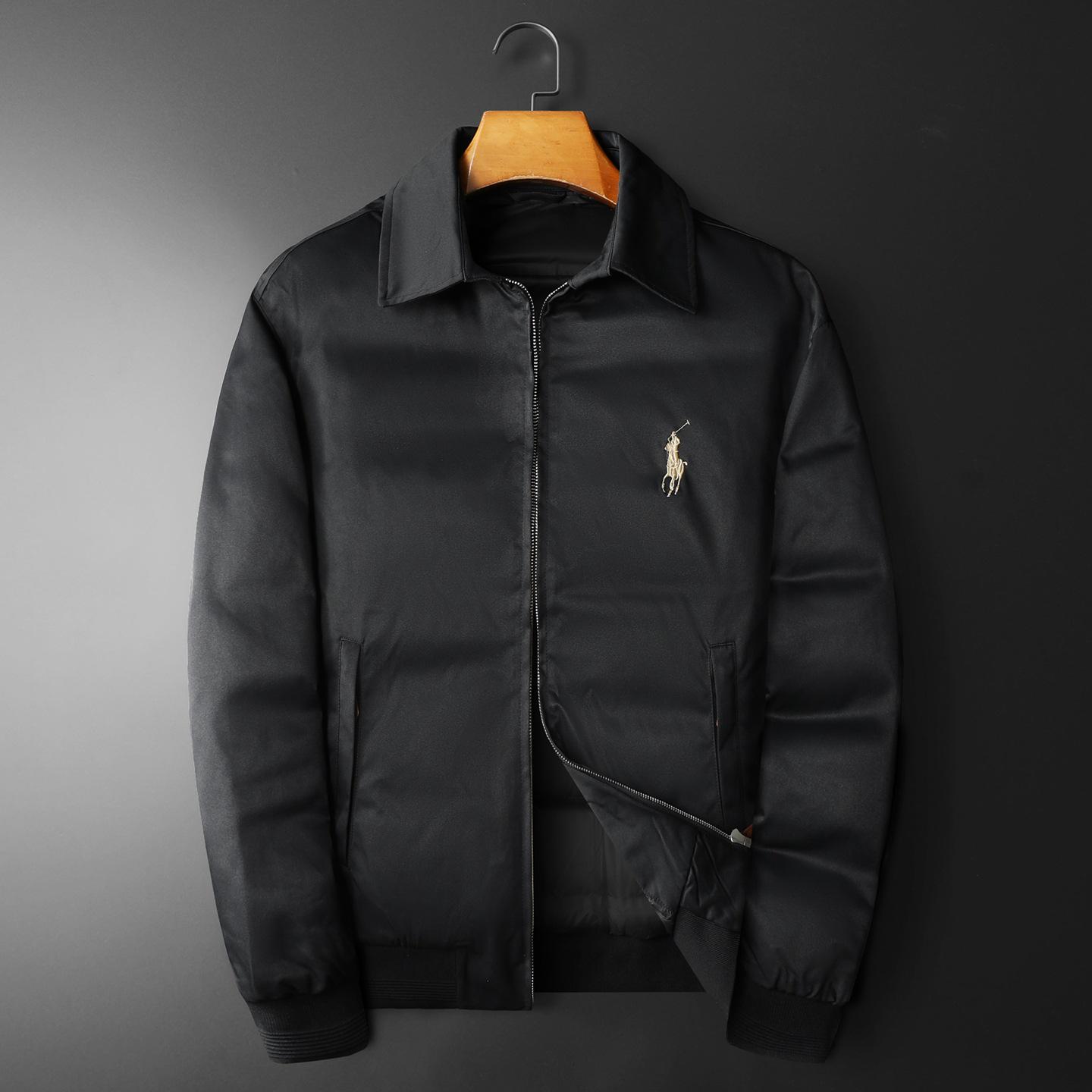 European Winter Lightweight Men s Embroidered Lapel Down Jacket - Trendy Plus Size Warm White Duck Down Coat M