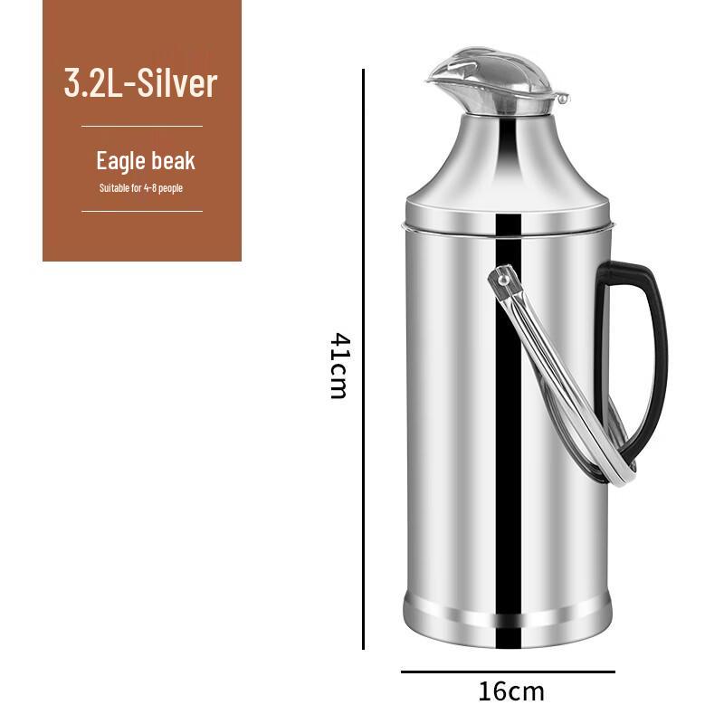 Molona 3.2L Stainless Steel Insulated Thermos Pot with Glass Liner (2-Pack)