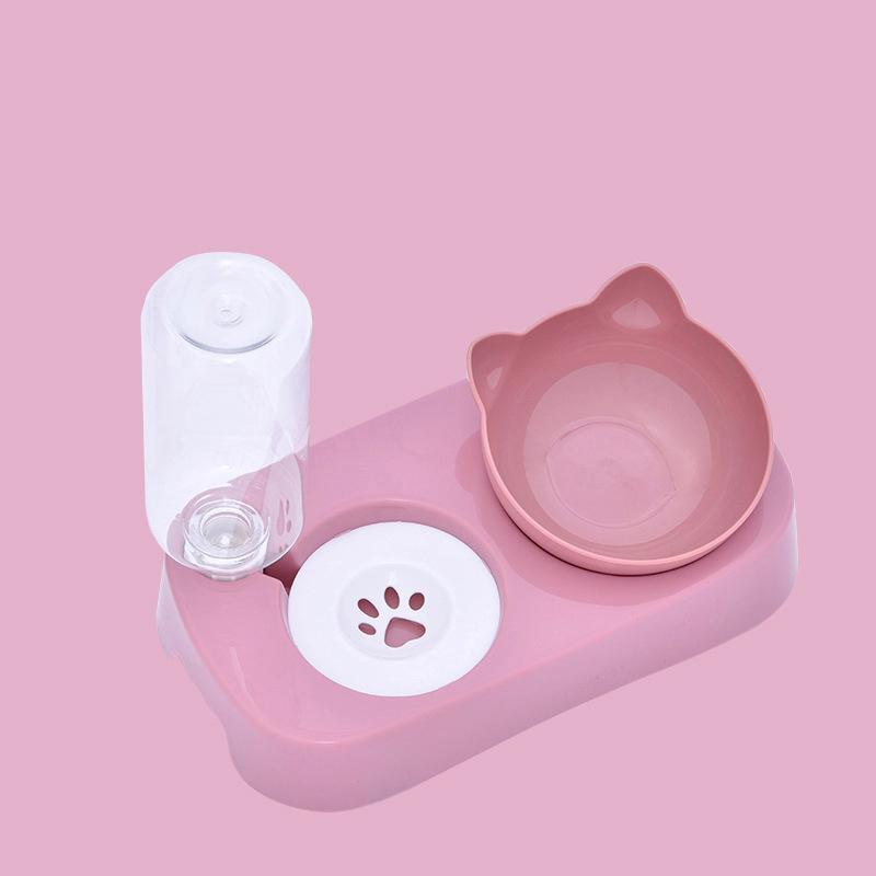 

Миска для домашних животных, автоматическая поилка, диспенсер для воды, миска для еды для собак и кошек с поднятой подставкой для питья, двойные миски для кошек, собак, домашних животных pink single bowl