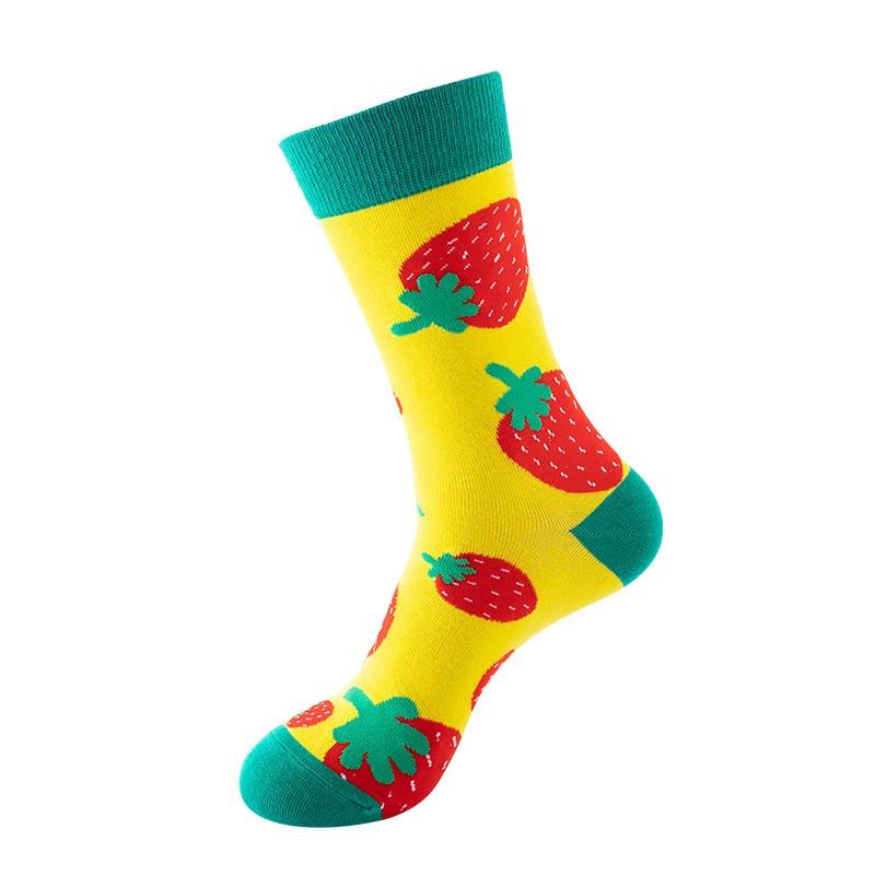 Stylish Mid-Calf Socks Men Women Animal Fruit Galaxy Print Casual Cotton