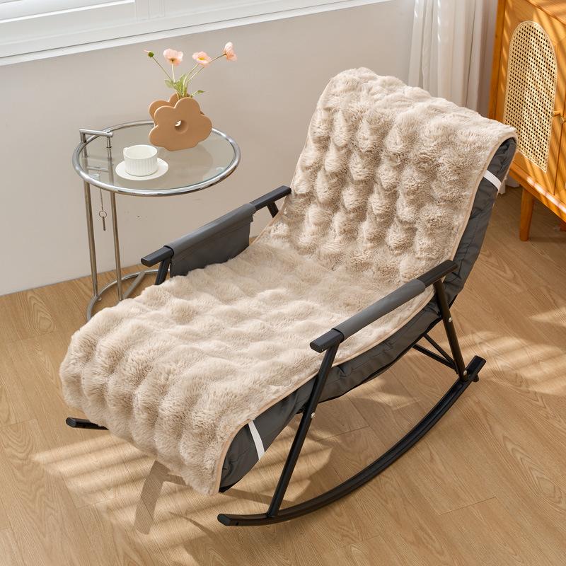 

1pc Luxury Plush Faux Rabbit Fur Chair Cover - Soft Warm with Elastic Closure Comfort for Office, Dining & Living Room Decor 1pc-55x180cm хакі
