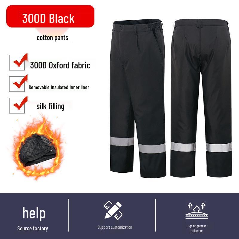 

Reflective Winter Raincoat: Thick, Warm, Detachable Cotton Jacket, Cold-Proof Oxford Cloth L