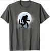 Bigfoot Fishing Funny Sasquatch and Fish Night Fishing design100 cotton Oneck short sleeve casual printed Unisexs Tshirt