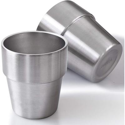 Stainless Steel Cold Water Drinks Stackable Cup Double-Wall Beer Anti-scalding Anti-fall Cups Milk MugsFor Kitchen Drinkware Bar