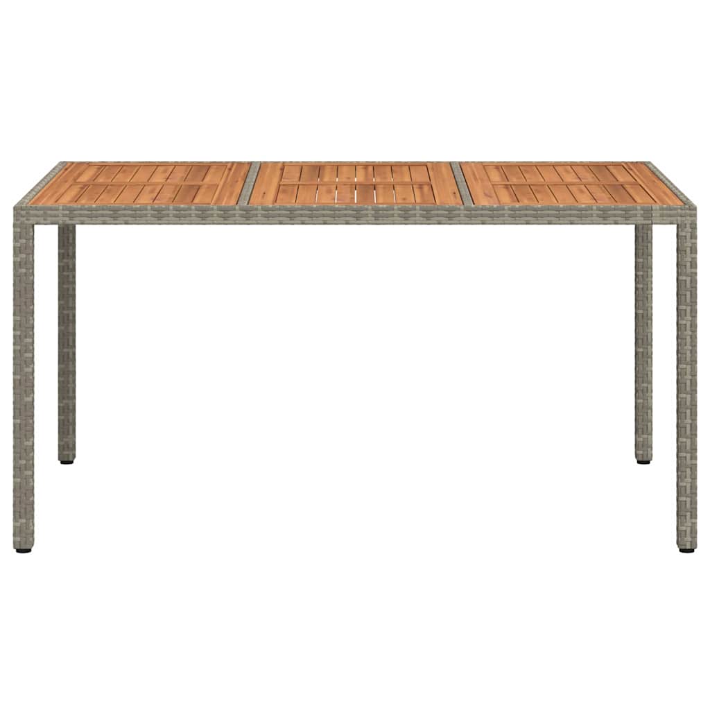 Garden Table Gray 150 x 90 x 75 cm Poly Rattan