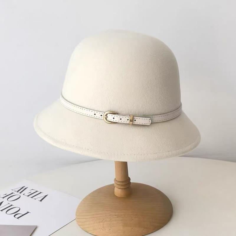 

2025 new Hepburn style woolen fisherman s hat children s autumn and winter French retro basin hat, temperament top hat adjustable (55-58cm)