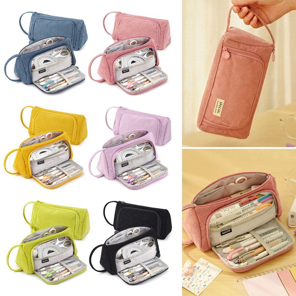 

Пеналы Коробка для канцелярских принадлежностей Вельветовый кавайный пенал-органайзер Сумка для школьного хранения Пенал