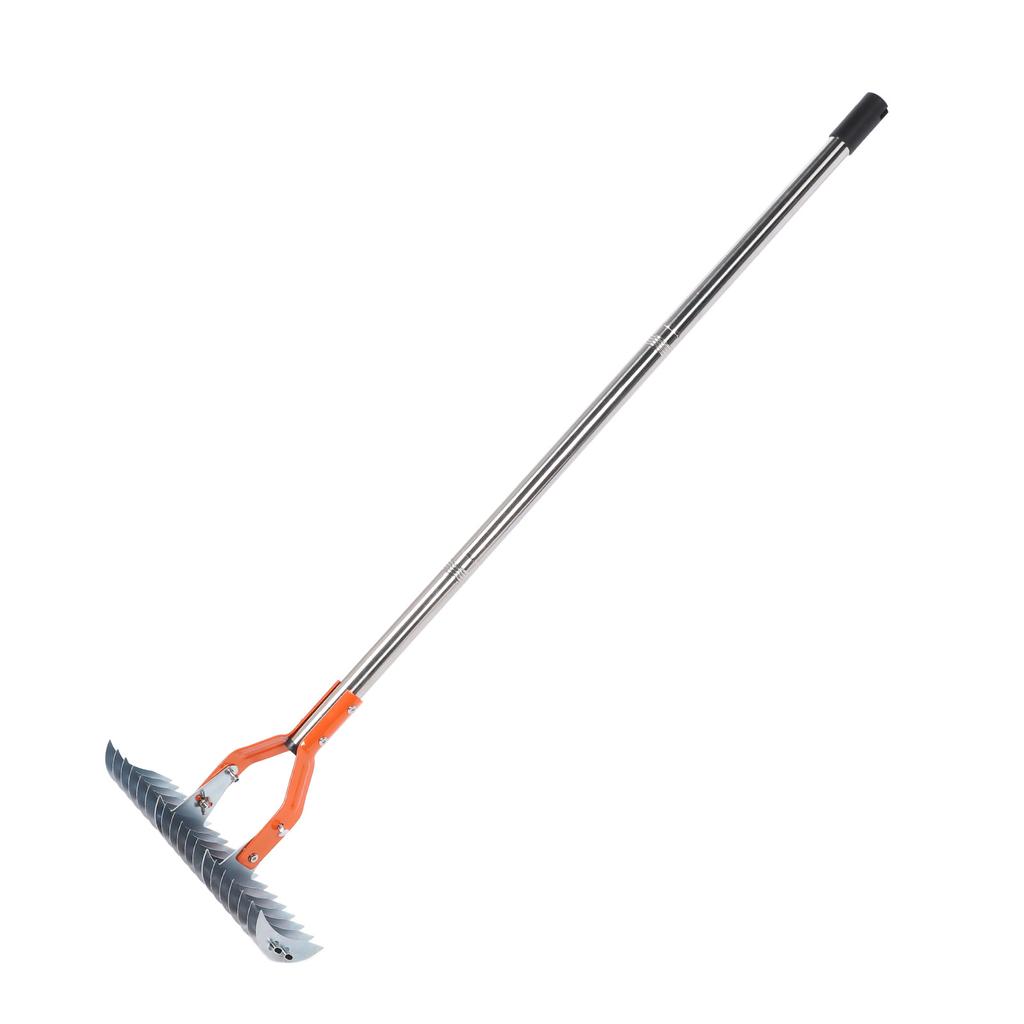 Thatch Rake 14.7 Inch Carbon Steel Stainless Steel Robust Lawn Dethatcher Rake with Handle for Clning Dd Grass Yard Garden