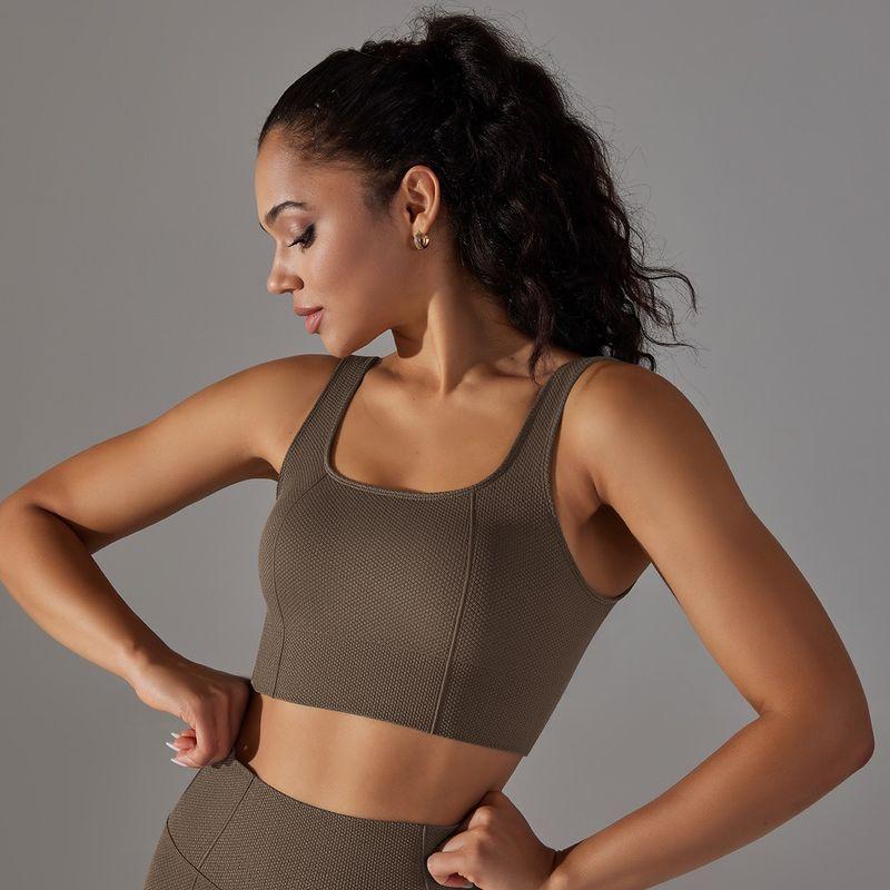 Fashion Seamless Tight High Strength Bubble Wrap Sports Bra for Women Push up Beauty Back Yoga Underwear Running Workout Vest