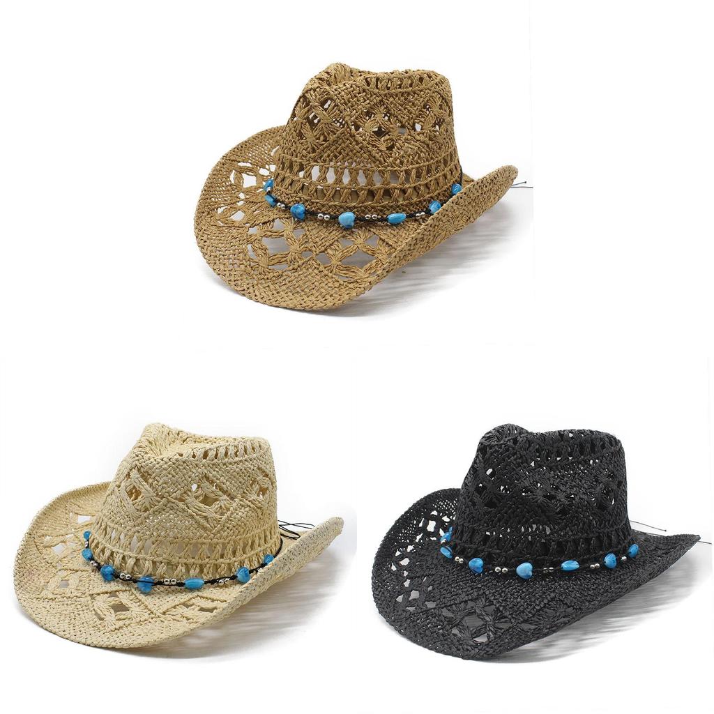 Traditional Style Straw Hat With Wide Brim Sun Protection For Beach And Outdoor Activities