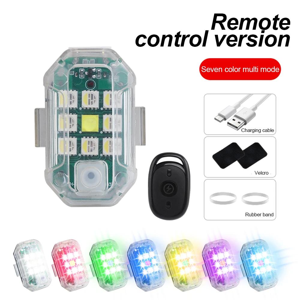 

7 IN 1 LED Strobe Warning Light for Car Motorcycle Drone Wireless Remote Bright Flash Indicator Night Safety Universal Fit