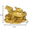 1Pc Gold Feng Shui Dragon Turtle Tortoise Statue Figurine Coin Money Wealth Luck