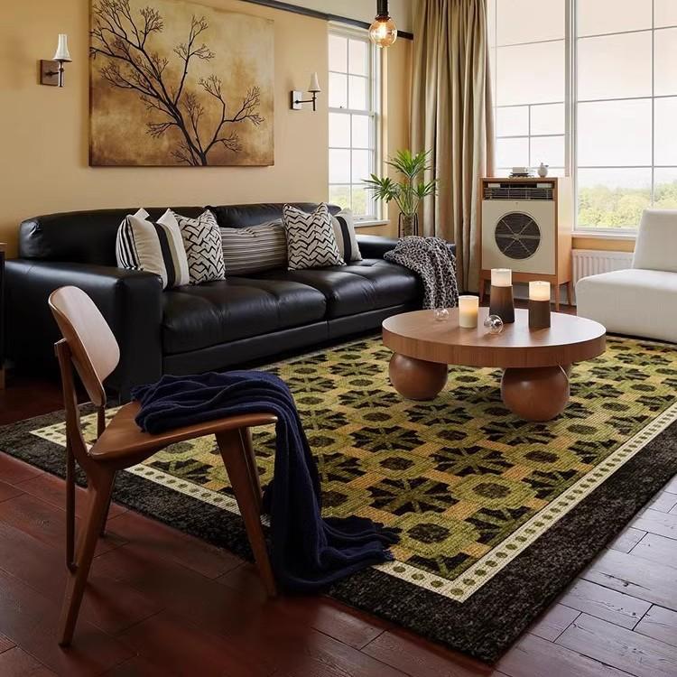 Wohnzimmer Vintage Teppich Schmutzabweisend und Pflegeleicht Haushalt Wasserdichter Teppich Schlafzimmer Bettvorleger
