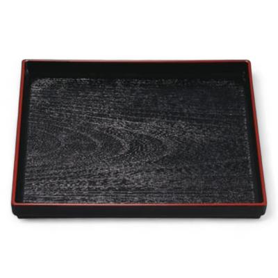 Square Wood Grain Tray Lacquerware Made In Japan J-kitchens 1-shaku (Tray) Black/Red, Non-Slip, 33cm, (ABS Resin),