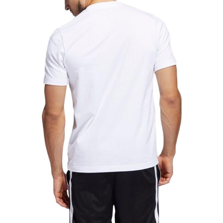 Adidas T Shirts Men's White Crew Neck Moderate Straight Fit HN0816