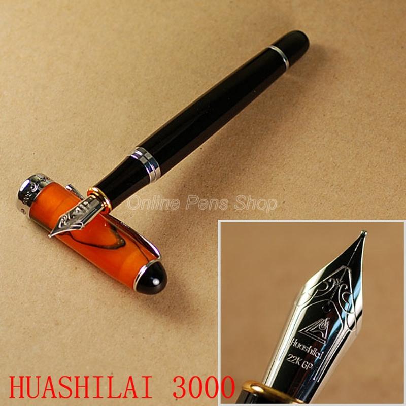 Черно-золотая перьевая ручка Jinhao с дизайном карты, перо M, JF138